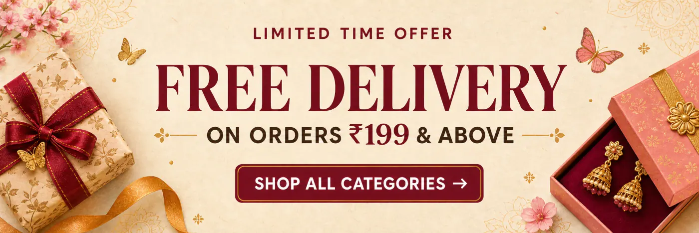 Limited time offer. Free delivery on orders ₹199 and above. Shop all categories.