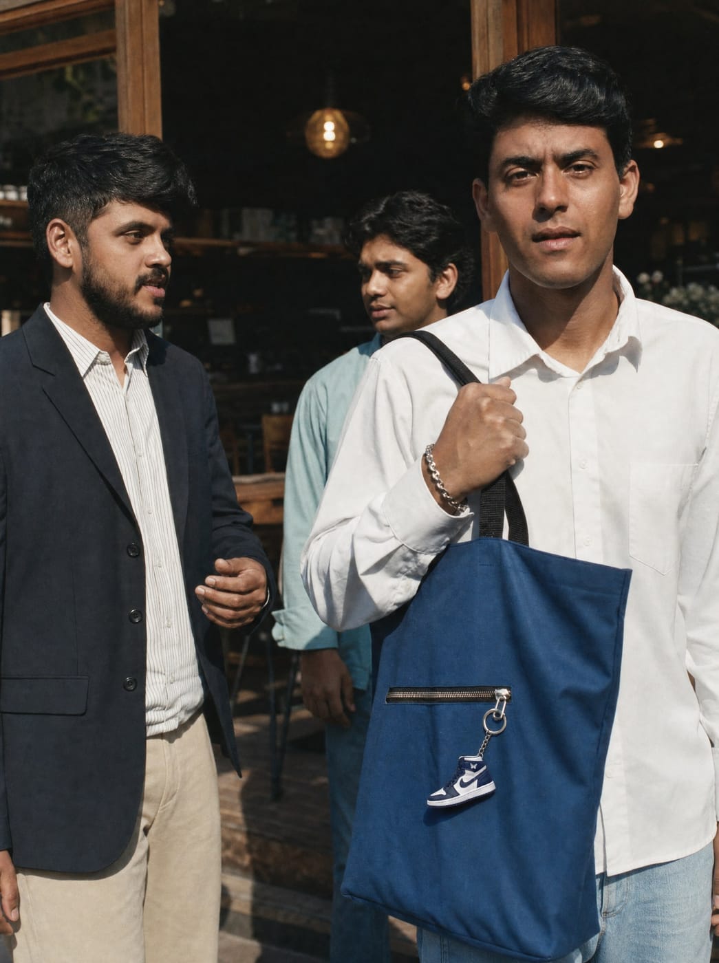 College friends with a TITLI sneaker keychain