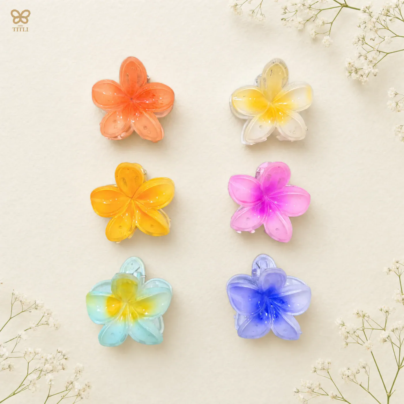 Flower hair clips
