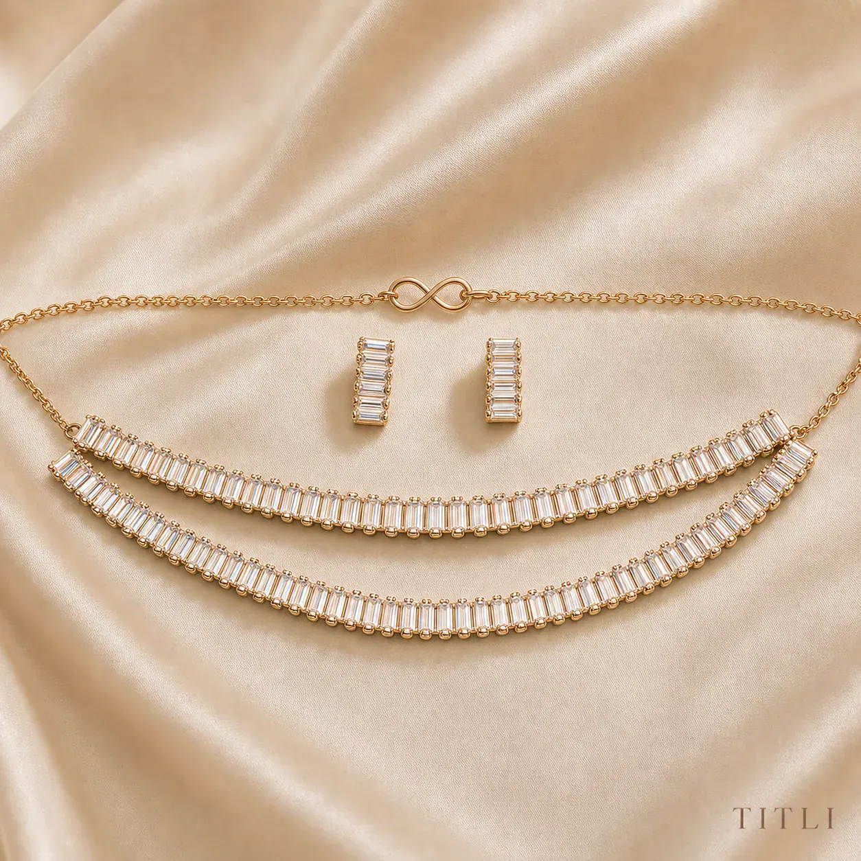 Crystal choker jewellery set